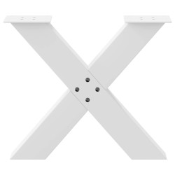 Pieds de table basse en forme de X, 2 pièces, blanc, 50 x (42-43) cm, acier 