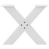 Pieds de table basse en forme de X, 2 pièces, blanc, 50 x (42-43) cm, acier 