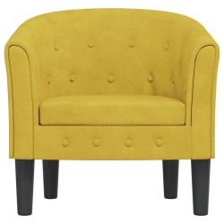 Fauteuil jaune velours 