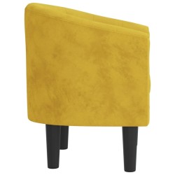 Fauteuil jaune velours 