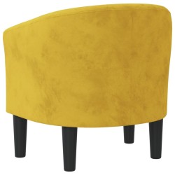 Fauteuil jaune velours 