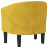 Fauteuil jaune velours 