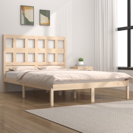 Cadre de lit sans matelas 135x190 cm bois de pin massif 