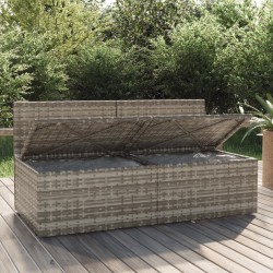 Canapé de jardin 2 places avec coussins Gris Résine tressée 