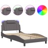 Cadre de lit avec LED sans matelas gris 100x200 cm 