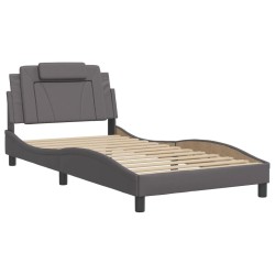Cadre de lit avec LED sans matelas gris 100x200 cm 