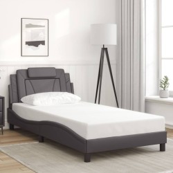 Cadre de lit avec LED sans matelas gris 100x200 cm 