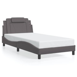 Cadre de lit avec LED sans matelas gris 100x200 cm 