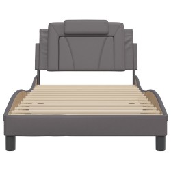 Cadre de lit avec LED sans matelas gris 100x200 cm 
