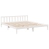 Cadre de lit extra long sans matelas 200x220 cm bois massif pin 