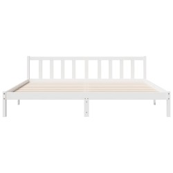 Cadre de lit extra long sans matelas 200x220 cm bois massif pin 