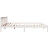 Cadre de lit extra long sans matelas 200x220 cm bois massif pin 