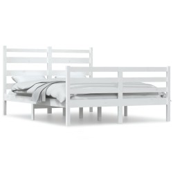 Cadre de lit sans matelas bois de pin massif 160x200 cm blanc 