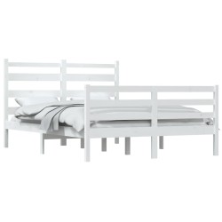 Cadre de lit sans matelas bois de pin massif 160x200 cm blanc 