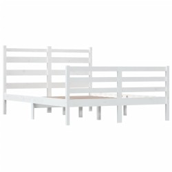 Cadre de lit sans matelas bois de pin massif 160x200 cm blanc 