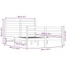 Cadre de lit sans matelas bois de pin massif 160x200 cm blanc 