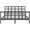 Cadre de lit sans matelas gris bois de pin massif 