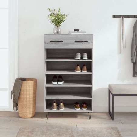 Armoire à chaussures sonoma gris 60x35x105 cm bois d'ingénierie 