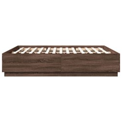 Cadre de lit sans matelas chêne marron 200x200 cm 