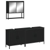 Ensemble de meubles salle de bain 3 pcs noir bois d'ingénierie 