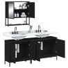 Ensemble de meubles salle de bain 3 pcs noir bois d'ingénierie 