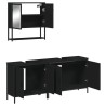 Ensemble de meubles salle de bain 3 pcs noir bois d'ingénierie 