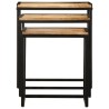Tables d'appoint gigognes 3 pcs bois de manguier massif brut 