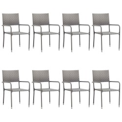 Ensemble à manger de jardin 9 pcs Résine tressée Anthracite 