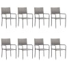 Ensemble à manger de jardin 9 pcs Résine tressée Anthracite 