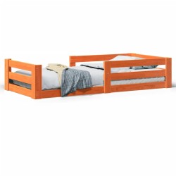 Cadre de lit sans matelas cire marron 90x200 cm bois pin massif 