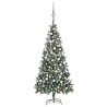 Arbre de Noël artificiel pré-éclairé/boules pommes de pin 210cm 
