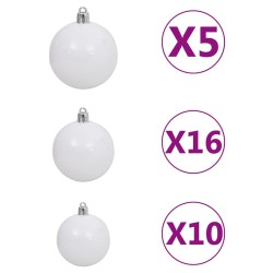 Arbre de Noël artificiel pré-éclairé/boules pommes de pin 210cm 