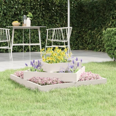 Jardinière Blanc 83x83x27 cm Bois massif de pin 