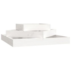 Jardinière Blanc 83x83x27 cm Bois massif de pin 
