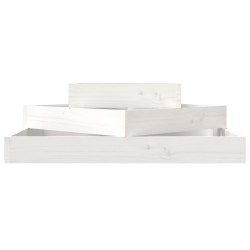 Jardinière Blanc 83x83x27 cm Bois massif de pin 