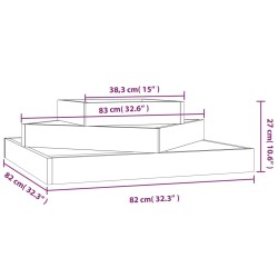 Jardinière Blanc 83x83x27 cm Bois massif de pin 