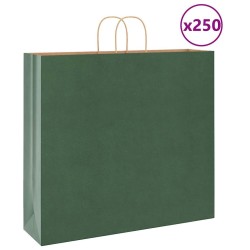 Sacs en papier 250 pcs avec poignées vert 54x15x49 cm 