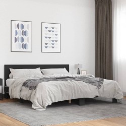 Cadre de lit sans matelas noir 200x200 cm 