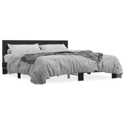Cadre de lit sans matelas noir 200x200 cm 