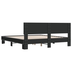 Cadre de lit sans matelas noir 200x200 cm 