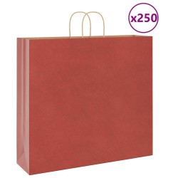 Sacs en papier 250 pcs avec poignées rouge 54x15x49 cm 