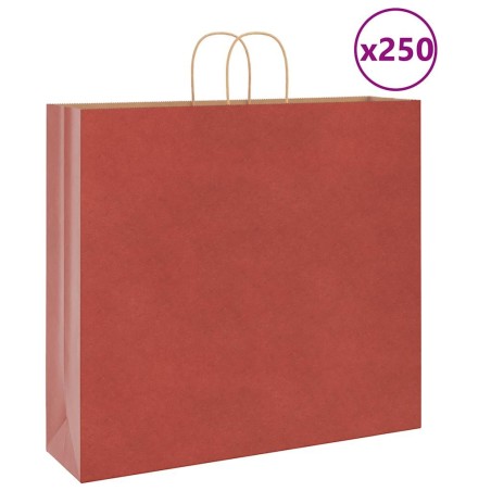 Sacs en papier 250 pcs avec poignées rouge 54x15x49 cm 