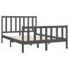 Cadre de lit sans matelas gris 150x200 cm bois de pin massif 
