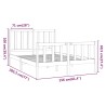 Cadre de lit sans matelas gris 150x200 cm bois de pin massif 