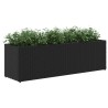 Jardinières avec 3 pots 2 pcs noir 105x30x32 cm résine tressée 