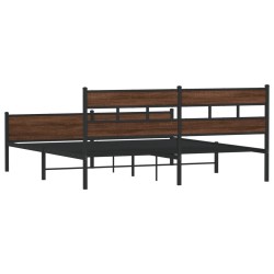 Cadre de lit en métal sans matelas chêne marron 200x200 cm 