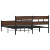 Cadre de lit en métal sans matelas chêne marron 200x200 cm 