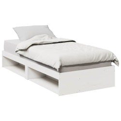 Lit de jour sans matelas blanc 100x200 cm bois de pin massif 