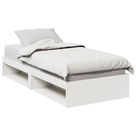 Lit de jour sans matelas blanc 100x200 cm bois de pin massif 