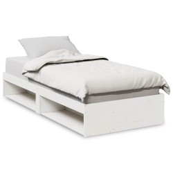 Lit de jour sans matelas blanc 100x200 cm bois de pin massif 